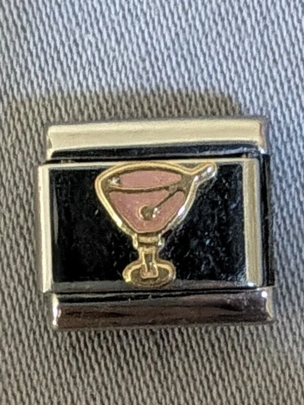 Classic Pink Cocktail Enamel Men's Charm